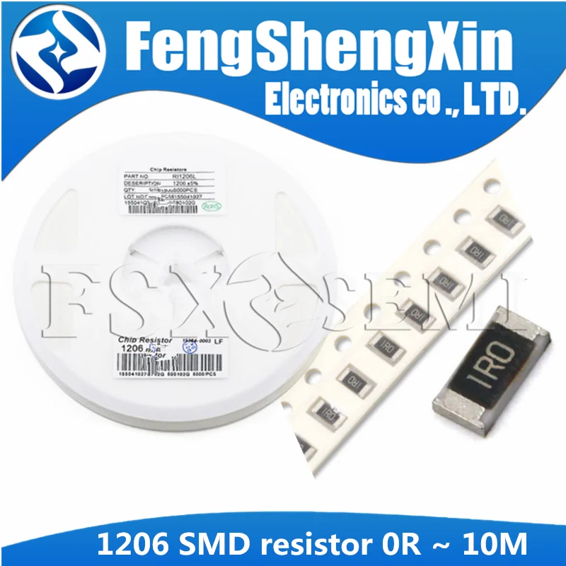 100pcs/lot 1% Resistors 1206 SMD resistor 0R ~10M 1/4W 0 1 10 100 150 220 330 ohm 1K 2.2K 10K 100K 0R 1R 10R 100R 150R 220R 330R