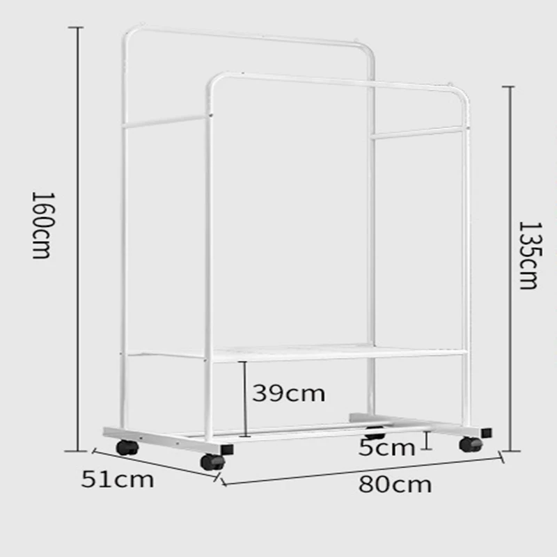 Double pole folding shelf for drying