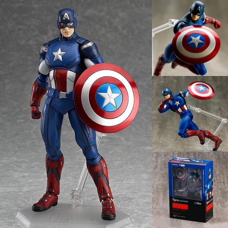 

Avengers Captain America Action Figure 16cm Captain America Hold Shield Model Ornaments for Friend Superhero Doll Gift