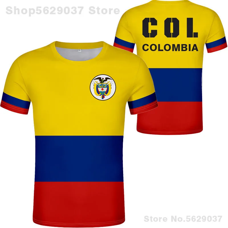 Colombia T Shirt Diy Free Custom Made Name Number Col T-Shirt Nation Flag Co Spanish Republic Country Logo Print Photo 0 Clothes