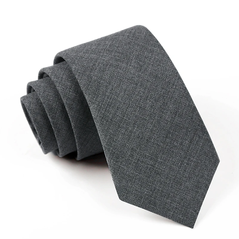 Designer Brand Luxury 7CM Grey 100% Wool Tie For Men Wedding Business Fashion Suit Dresses Necktie With Gift Box