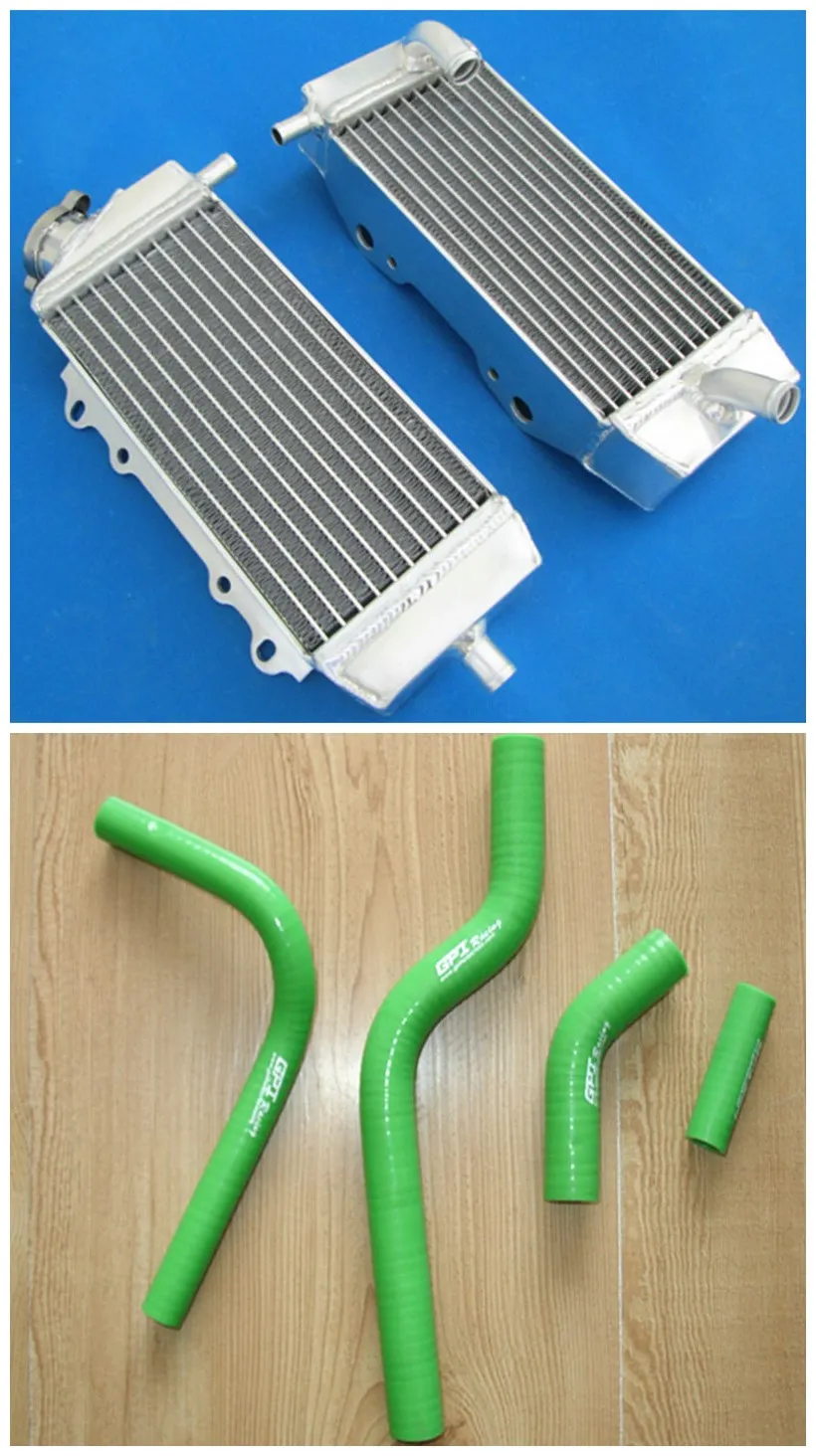 Aluminum Radiator Cooling for Kawasaki KX250F KXF250 2004 / SUZUKI RMZ250 2004 + Silicone Hose