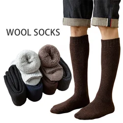 Winter Herren Knie Wolle lange Socken dicke warme Harajuku Retro Kompression hohe männliche Socke 3 Paar