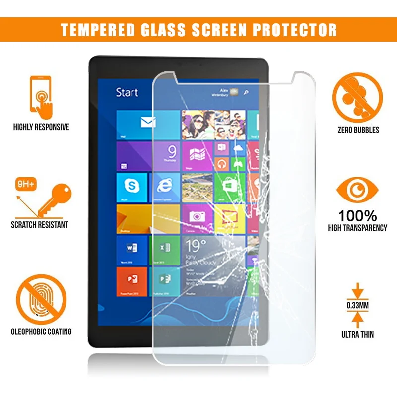 

For ARCHOS 80 Cesium Tablet Tempered Glass Screen Protector Scratch Resistant Anti-fingerprint HD Clear Film Guard Cover