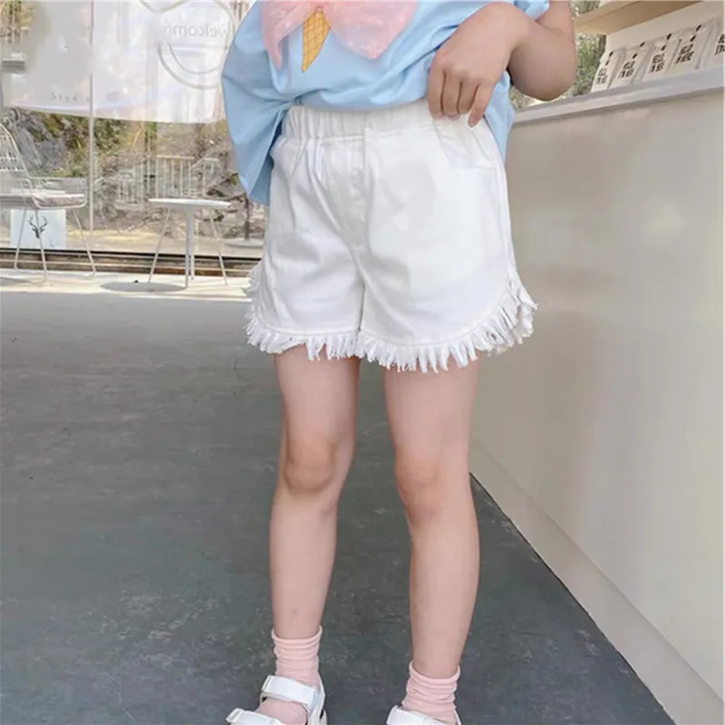 IENENS Girl Casual Shorts Kids Cotton Short Pants Five Colors Baby Bottoms Fit 4-11Y Child Casual Clothes Clothing