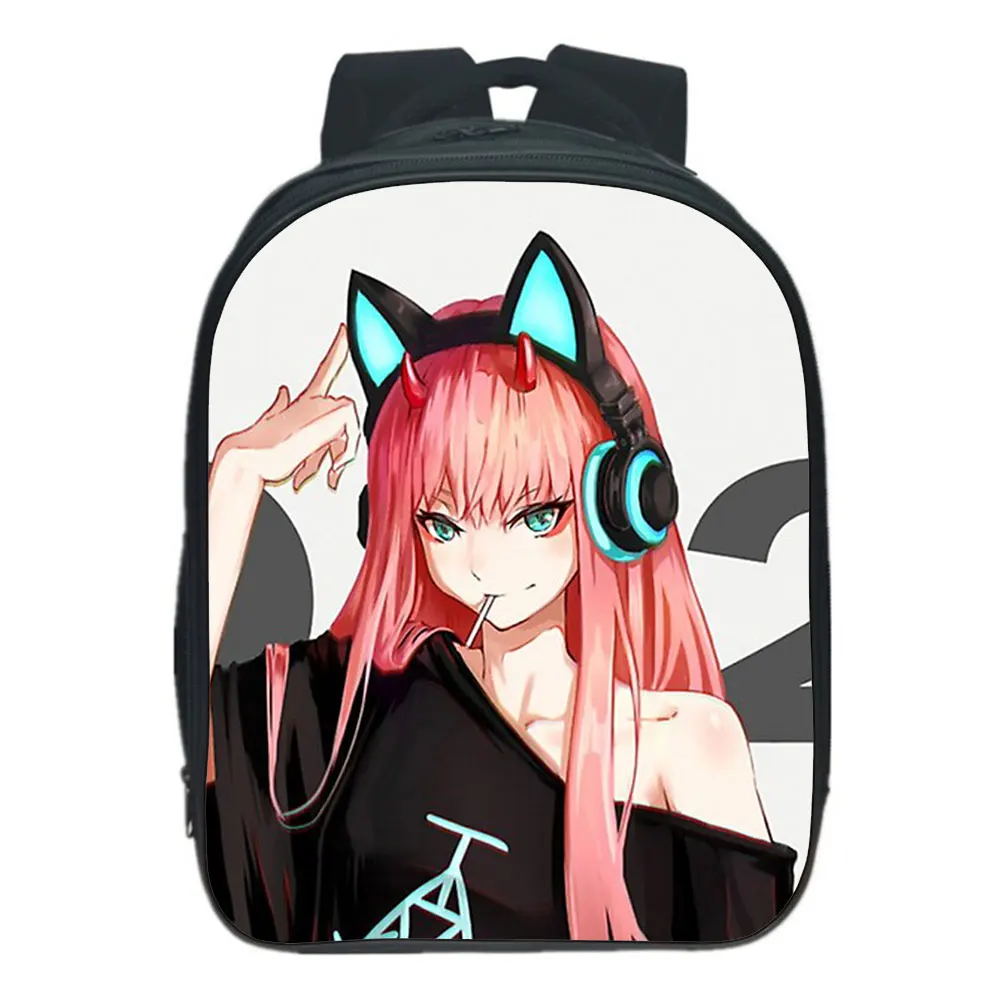 Anime Darling In The FranXX Children 13 Inch Backpack Student Schoolbag Zero Two Boys Girls Shoulder Bags Orthopedic Mochila