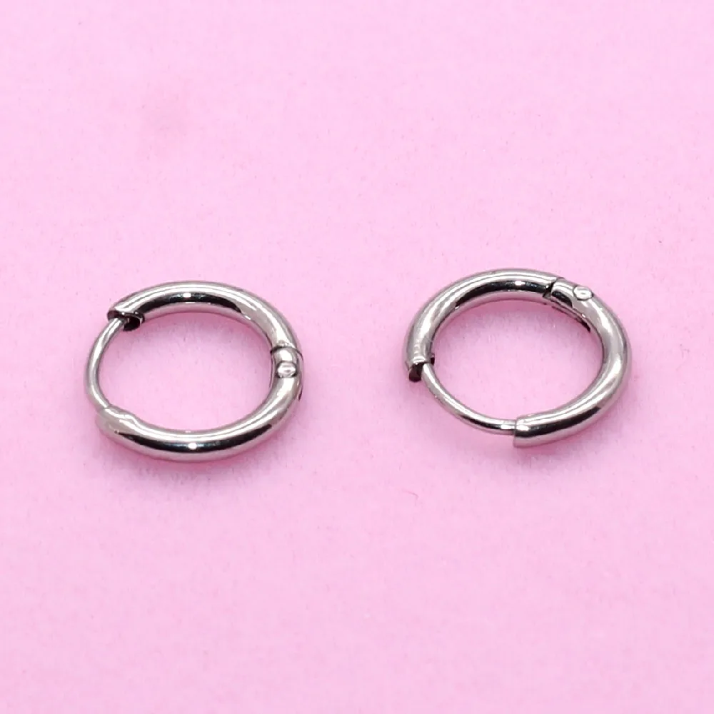 316 Edelstahl Creolen Mini 1,6mm Runde Form Erhältlich in 6MM 14MM 16mm Größen Klassischer Schlichter Stil Schmuckzubehör – Detail 5