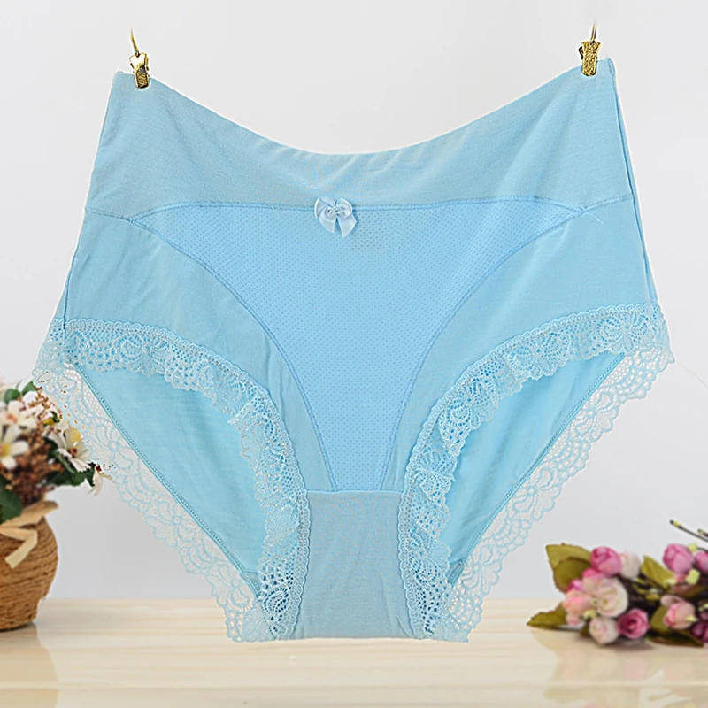 2023 Seamless Lady\'s Briefs Sexy Lingeries Lace Plus Size 6XL Candy Colors Modal Soft Breathable Underwear Women Panties