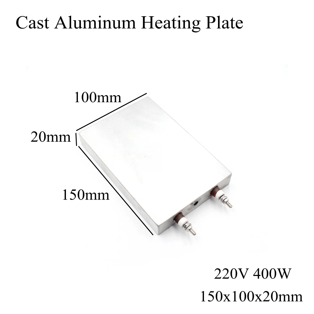 150x100mm Cast Aluminum Heating Plate High Temperature Flat Electric Band Heater Pad Mat Board Press Machine Extruder Laminator