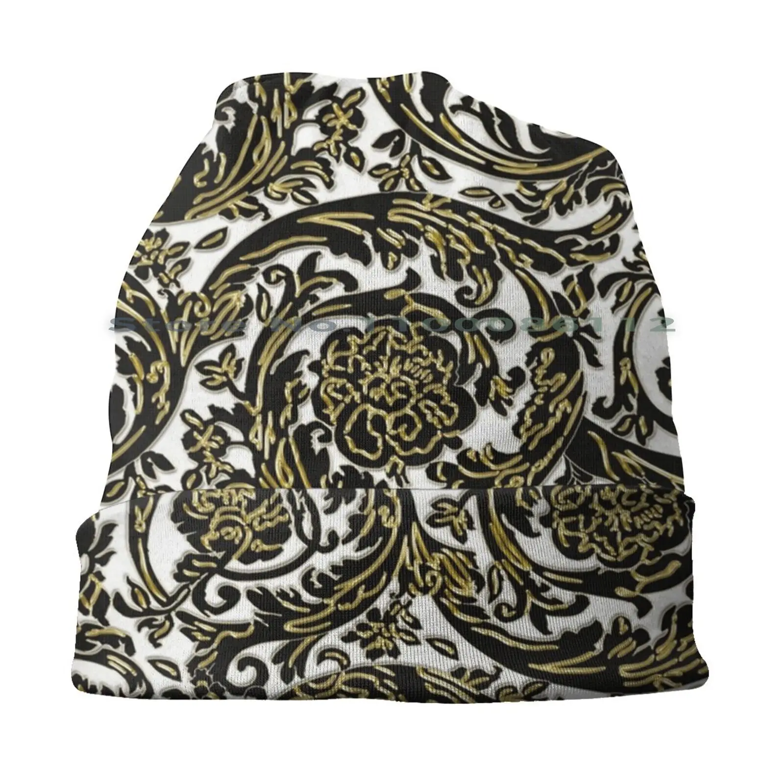 3d Luxury Decorative Baroque Ii Monochrome Black-White Bucket Hat Sun Cap Rococo Luxury Baroque Gold Golden Art Foliage Vintage