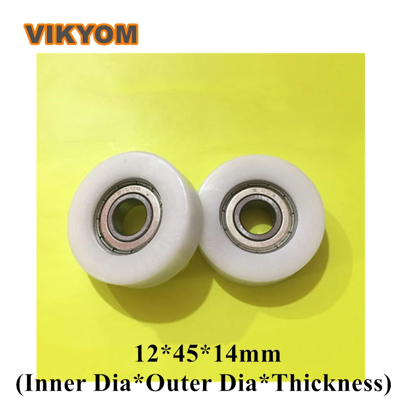 

12x45x14mm Coated POM 6001 Bearings Plastic Pulley Wheels Deep Groove Ball Bearing With Nylon Cage Sealed Bearing For Furniture