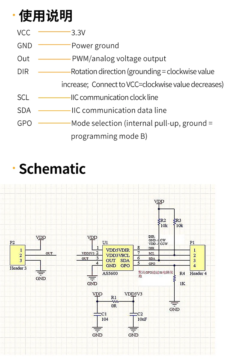 5 Stück/1 Stück AS5600 Magnetisches Encoder-Modul TLE5012 MT6701 MT6816 MT6826S AK09911C 3144E Hall-Sensor Induktionssteuerung Türschalter – Detail 9