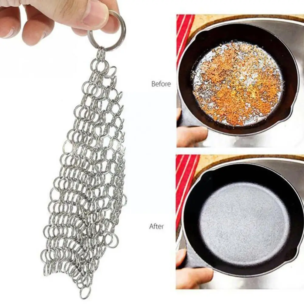 Steel Pot Net Metal Ring Net Kitchen Cleaning Pot Net Tableware Stain Nemesis Professional Stubborn Kitchen S6w2