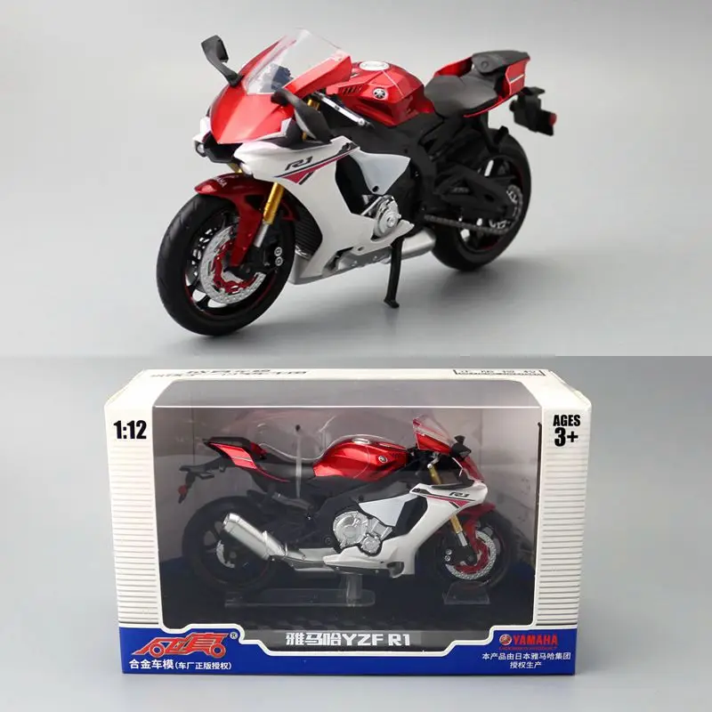 

Модель мотоцикла Yamaha YZF-R1 Toy 1/12, литой металлический супер-гоночный обучающий коллекционный подарок для детей, изысканный подарок