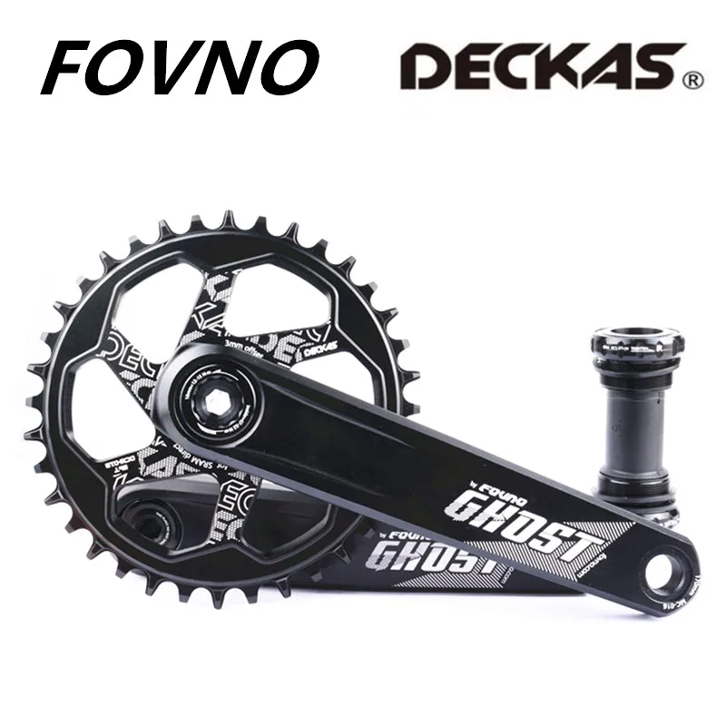 FOVNO MC-016 Crankset Mountain Bike Set Bottom Bracket For MTB Bicycle Crank 170mm 175mm With Deckas Crown Chainring