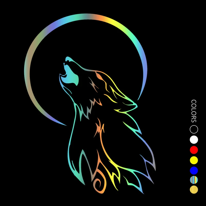 30467# Various Sizes car sticker Howling wolf  car decal waterproof stickers on car truck bumper rear window vinyl die cut no bg
