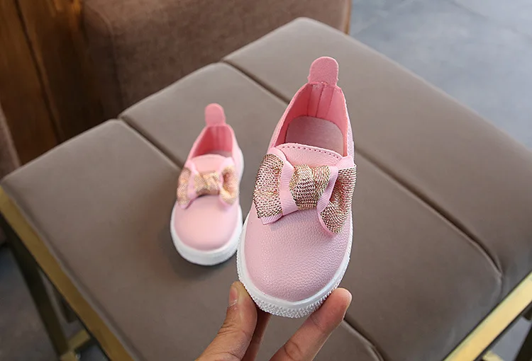 Baby Girl Fashion Bow Spring Autumn Casual Shoes Children 2020 Princess Pu Leather Sport Toddler Kids Sneakers 1 2 3 4 5 6 Year