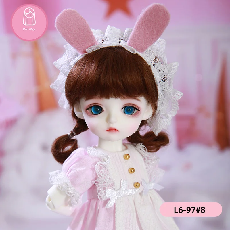 

Wig For Doll BJD L6# free shipping size 16-17cm 1/6 high-temperature Straight wig short hair bjd sd doll Wigs in beauty