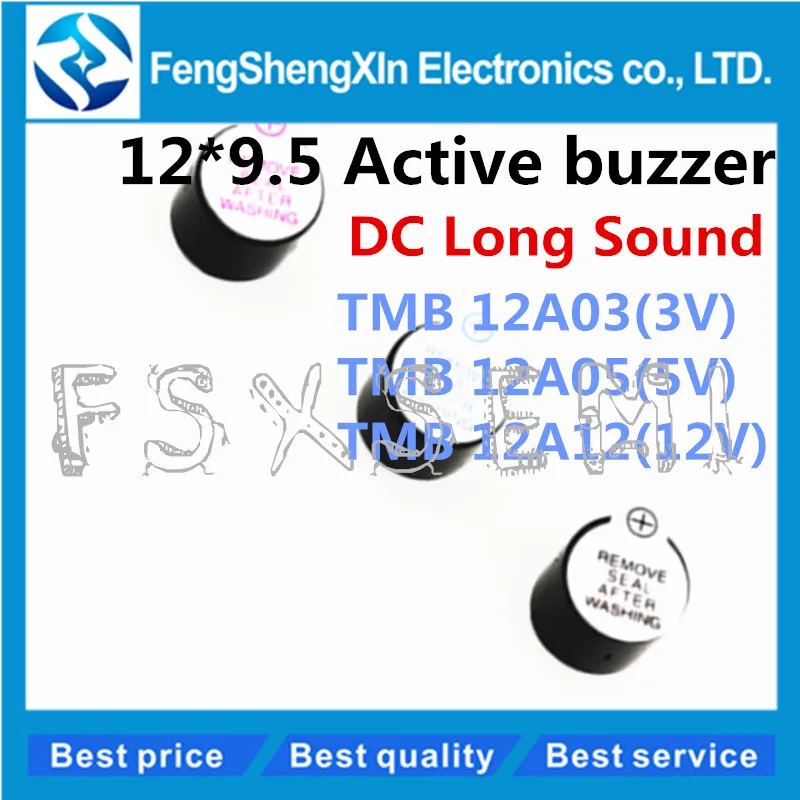 10pcs/lot Active buzzer 3V/5V/12V TMB12A03 TMB12A05 TMB12A12 Active Buzzer Magnetic Long Continous Beep Tone 12095 12*9.5mm