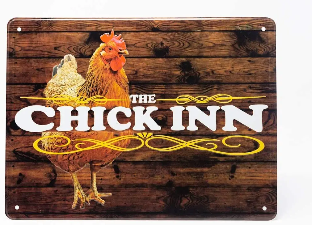 

Chicken house logo, 8X12 aluminum tin chicken poster | chicken house supplies | chicken house accessories