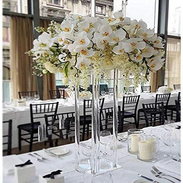 

15pcs)60cm Tall) Decorative Wedding Columns Pillars Clear Acrylic Flower Stands Bouquet Decorations Marriage Centerpiece 421