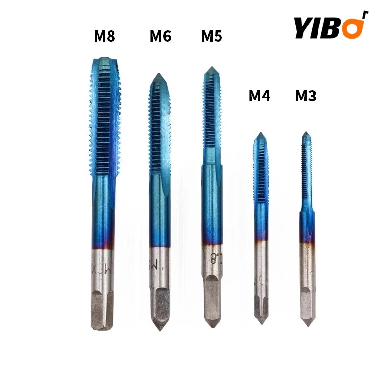 HSS Metric Thread Tap 5pcs M3 M4 M5 M6 M8 Tap Sets HSS Drill Bits Spiral Trapezoidal Tap Hand Screw Taps