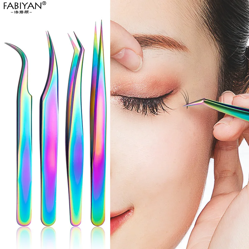 Stainless Steel Eyelashes Tweezers Extension Tools Makeup Eyebrow Nail Art Decoration Rhinestone Picker Manicure 3/4/7Pcs Set