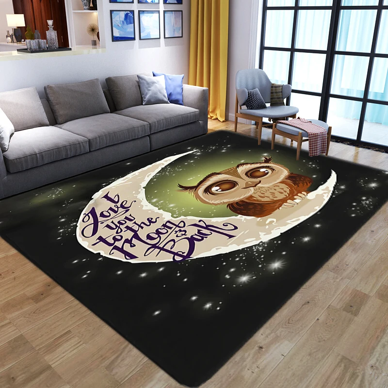 3D star/moon printed Carpet Cartoon dog Child Game Area Rugs Kids Play Mat Soft Flannel Memory Foam Carpets for home Living Room