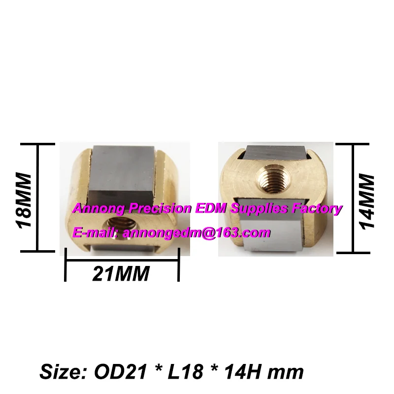 DM-CUT Power Feed Contact 21x18x14MM for Beijing Dimeng Carter Wire Guide for Medium Speed Wire Cut Machine Beijing Dumont Cater