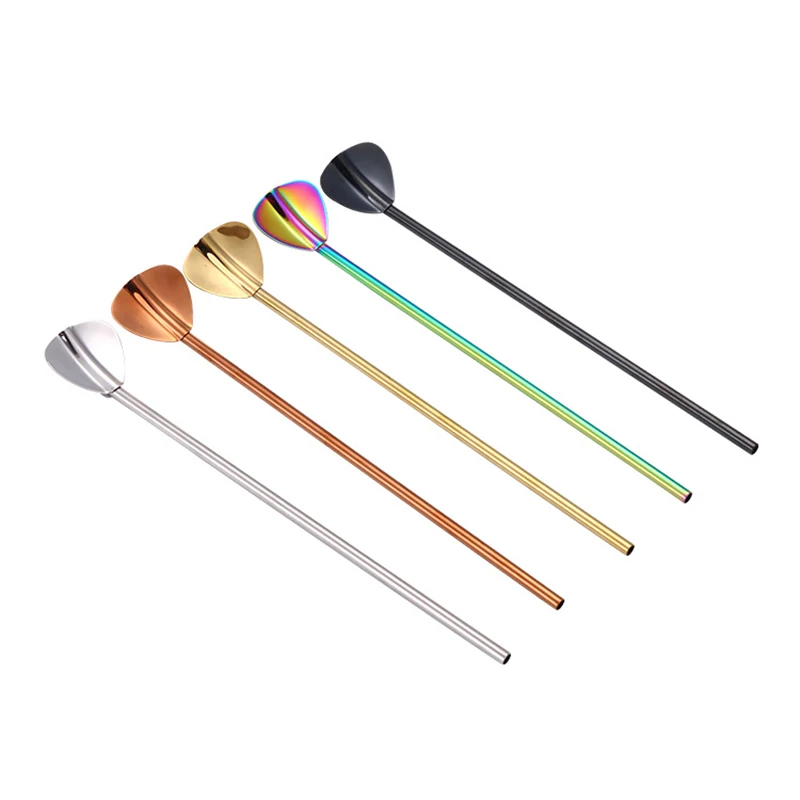 304 Stainless Steel Yerba Mate Straw Filter Spoons Drinking Straw Tea Tools Strainer For Coffee Juice Tea Scoop Stirring Spoon