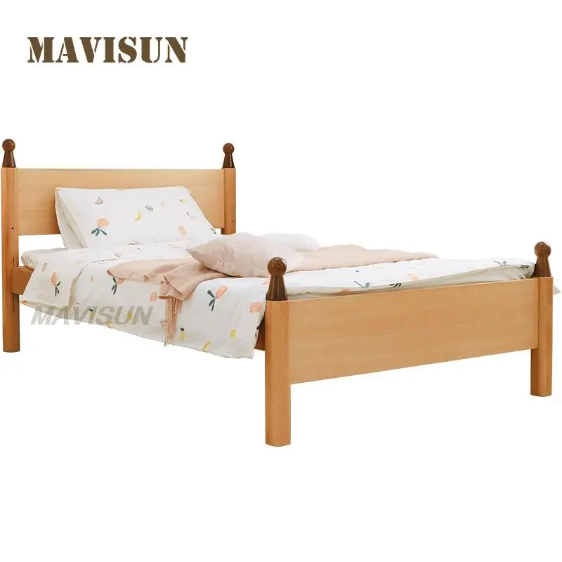 Modern Minimalist Style Children\'s Bed Beech Wood Boy And Girl Designer Drag Bed Pull-Out Storage Bedroom Furniture