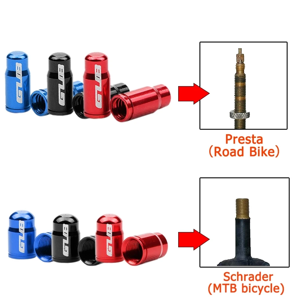 Road Bike MTB Vacuum Tire Valve Protector Law Mouth Bicycle Tire Valve Cap Aluminum Schrader/Presta Bike Tire Caps