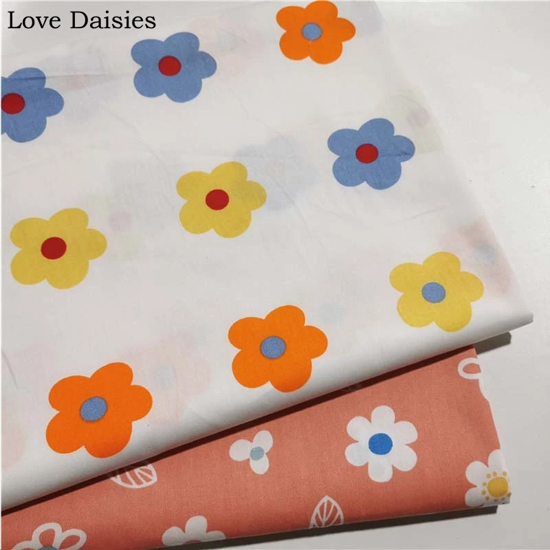 100% Cotton Twill DARK BLUE GREEN PINK WHITE Pink Red Rose Orange White Flower Fabric For Bedding Sheet Doll Apparel Dress Quilt