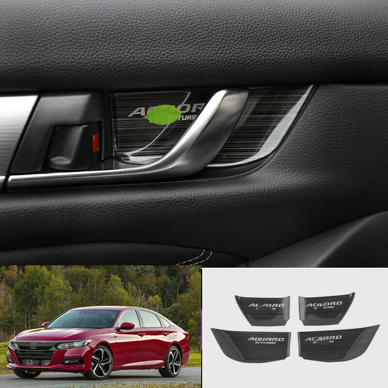 Fits For Honda Accord 2018 - 2020 black titanium inner door bowl Moulding Cover Trims Car Accessories 4PCS