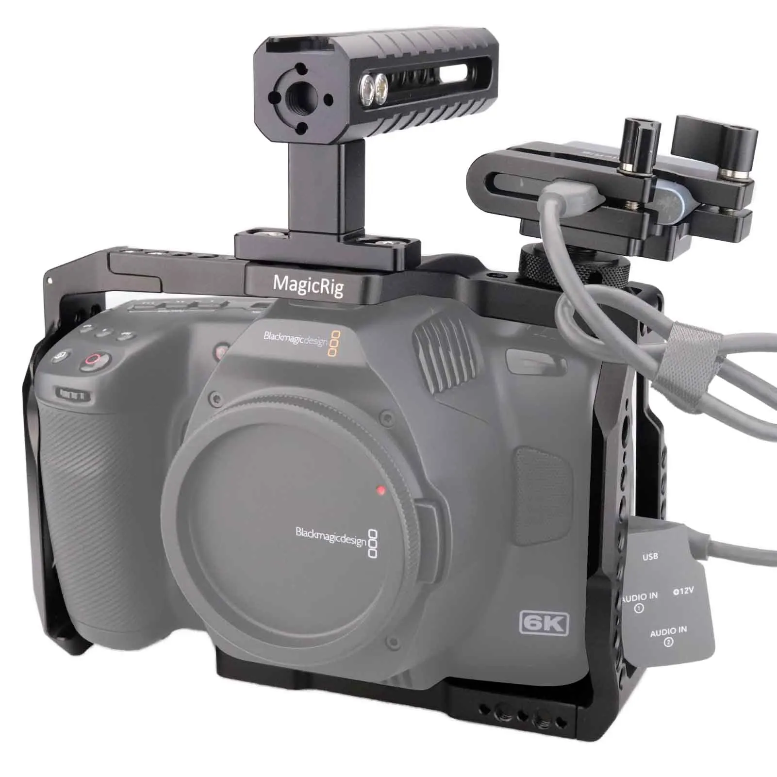 MAGICRIG Full Lồng Cho Blackmagic Túi Thiết Kế Điện Ảnh Camera 6K Pro /G2, với Tay & T5 SSD Giá Đỡ Cho BMPCC 6K Pro /G2