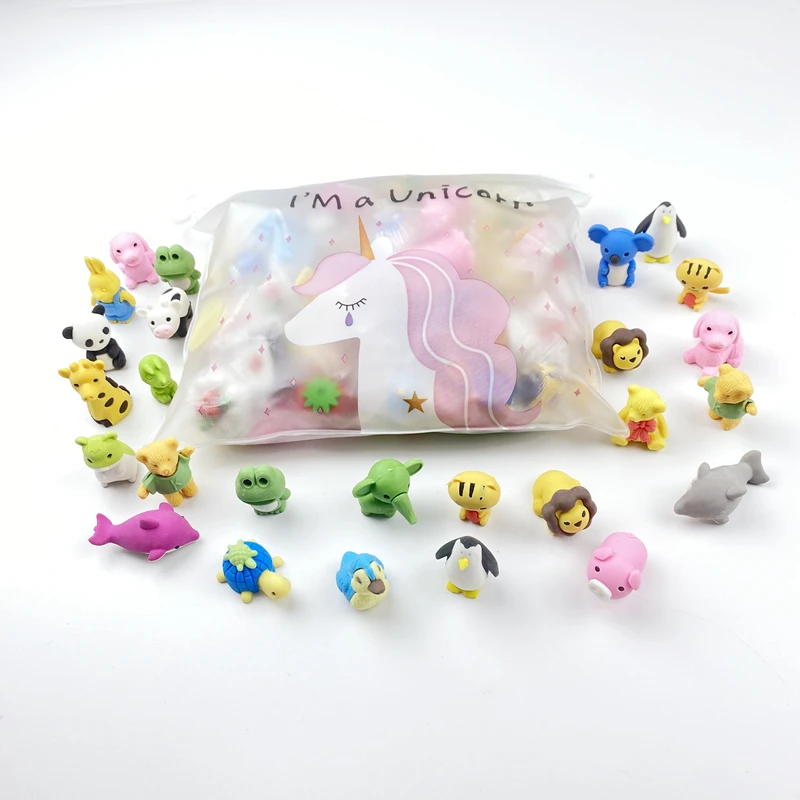 30 Gommes Animaux Détachables – Lot De Figurines Effaçables, Motifs Variés, Pour Enfants, École, Cadeaux Anniversaire