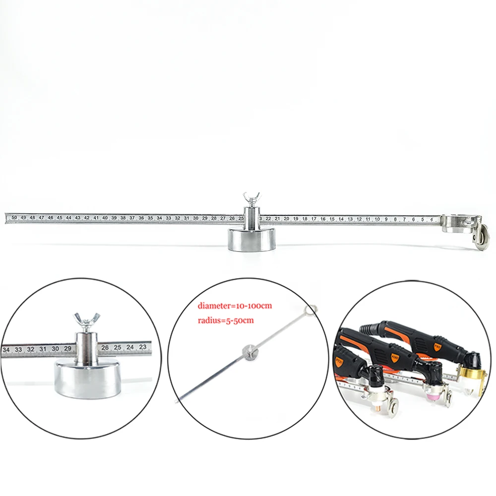 Adjustable Plasma Cutting Compass Magnetic Circle Cutter Circinus Roller Guide Wheel for CUT40 PT31 AG60 SG55 P80 Plasma Torch