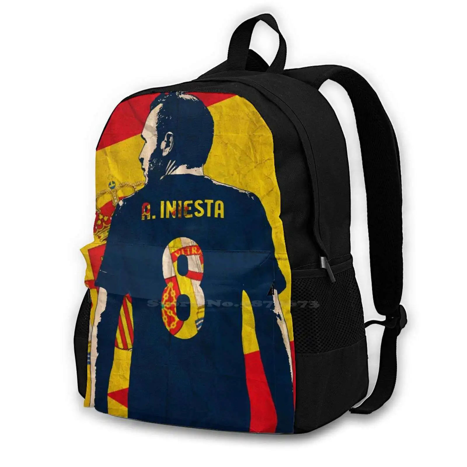 

Школьные ранцы Iniesta для девочек-подростков, дорожные сумки для ноутбука адрес Испании, футбольный лидер легенды, чемпион, Dribbler