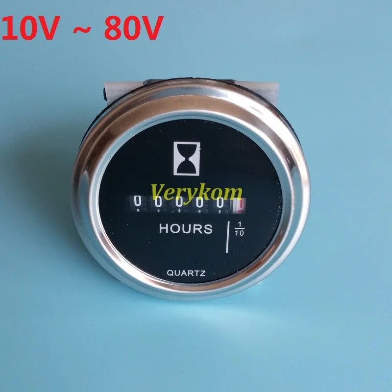 Compteur Horaire NinE-ROnG JR-HM005DC DC 4.5-90V LCD Rond à Quartz Pour Chariot à Fourche, Bateau, Tracteur, Générateur, Moteur Moteur Tracteur Tondeuse