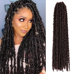 Hair Nest 18Inch Butterfly Locs Crochet Hair Handmade Distressed Locs Faux Locs Crochet Braids Hair Pre Looped Soft Messy Locs
