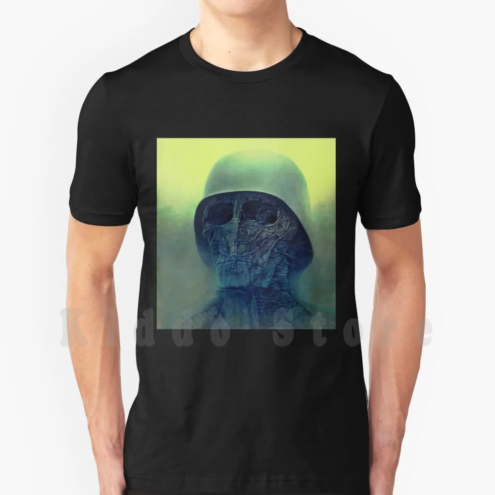 Untitled ( Soldier V1 ) , By Polish Painter Zdzis ? Aw Beksiński. T Shirt DIY Big Size 100% Cotton Zdzislaw Beksinski Beksinski