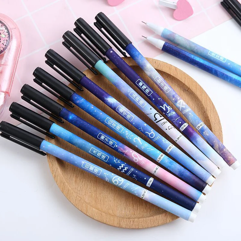 0.5mm Twelve Constellation Sign Exam Pen Student Black Pen Gel Pen For Girl Gift School Office Supplies