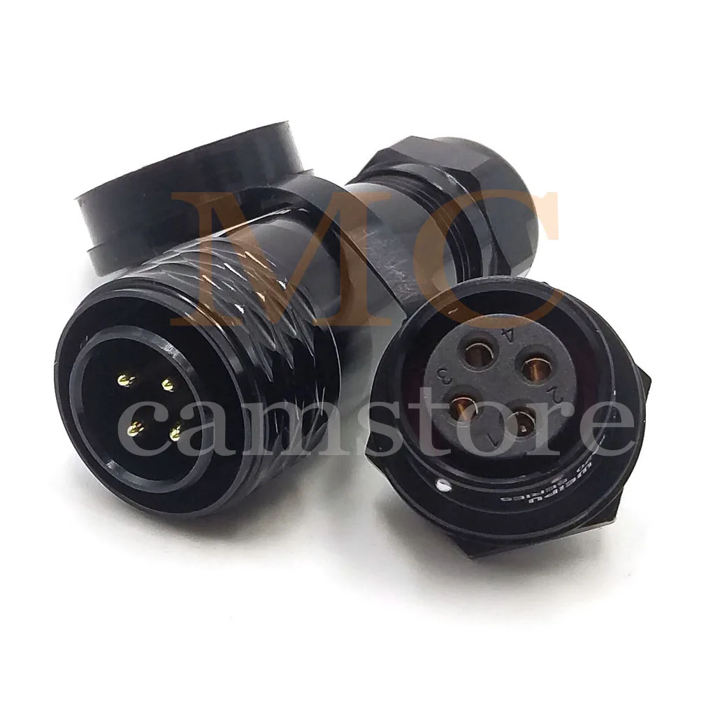 WEIPU SA20 4 Pin Male Cable Plug Female Panel Socket Quick Disconnect Waterproof Aviation Circular Power Connector