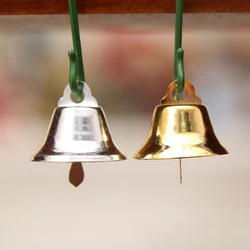 (10pcs) Small Mini Jingle Bells Set Gold Silver Pet Hanging Ornaments for Wedding Christmas Crafts Metal Decoration Accessories