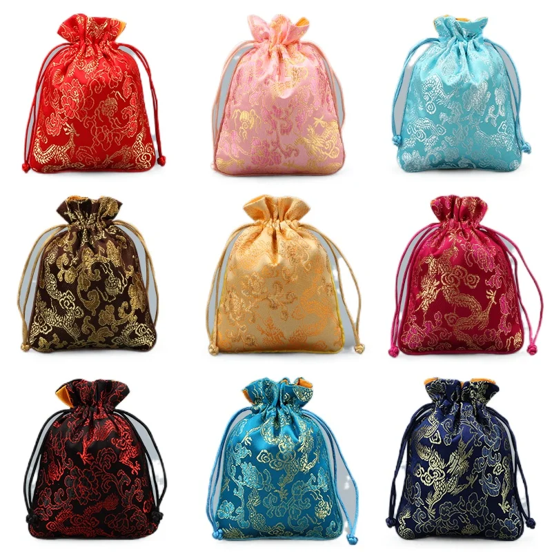 Dragon Beam port Lace Brochure Jewelry Bags Brocade Buddha beads package Jewelry bags gift Scholar's object Packing bags