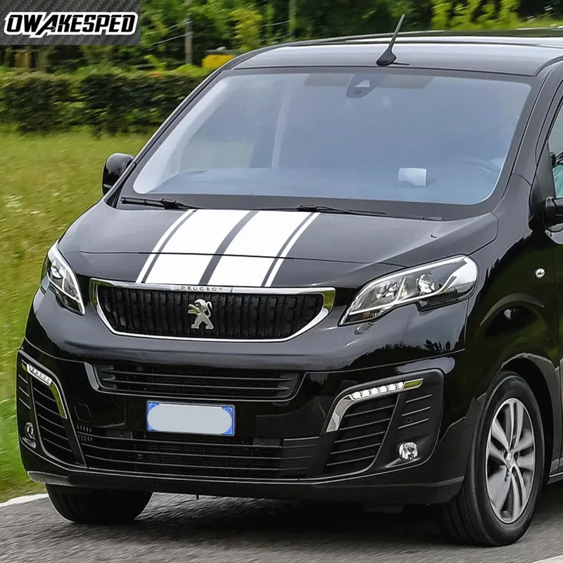 

For Peugeot Traveller Car Hood Bonnet Stripes Sticker Racing Sport Auto Engine Cover Decor Vinyl Decals Car Exterior Accessories