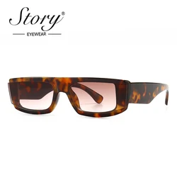 STORY Fashion Vintage Narrow Frame Sunglasses Women Men 2021 Brand Design Trendy Retro Small Rectangle Sun Glasses UV400 S2118J