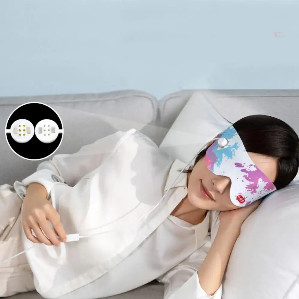 SzBlaZe 가열 된 아이 마스크 Graphene Thin Shading Sleep Mask 조정 가능한 온도 따뜻한 마사지 For Eye Puffiness Dry Eye