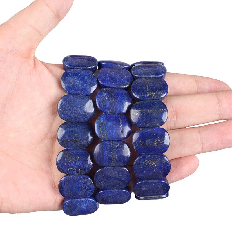 Man Women Natural Stone Bracelets AAA Lapis Lazuli Beads Elastic Rope Bangles & Bracelets Handmade Jewelry Energy Bracelets