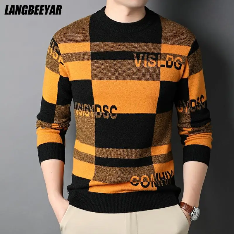 เกรดใหม่แฟชั่น Designer ยี่ห้อ Luxury Street สวมใส่ถัก Pullover เสื้อกันหนาวฤดูใบไม้ร่วงฤดูหนาวจัมเปอร์เสื้อผ้า